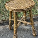 Tabouret en osier tressé
