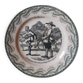 Vintage St Amand France hunting plate