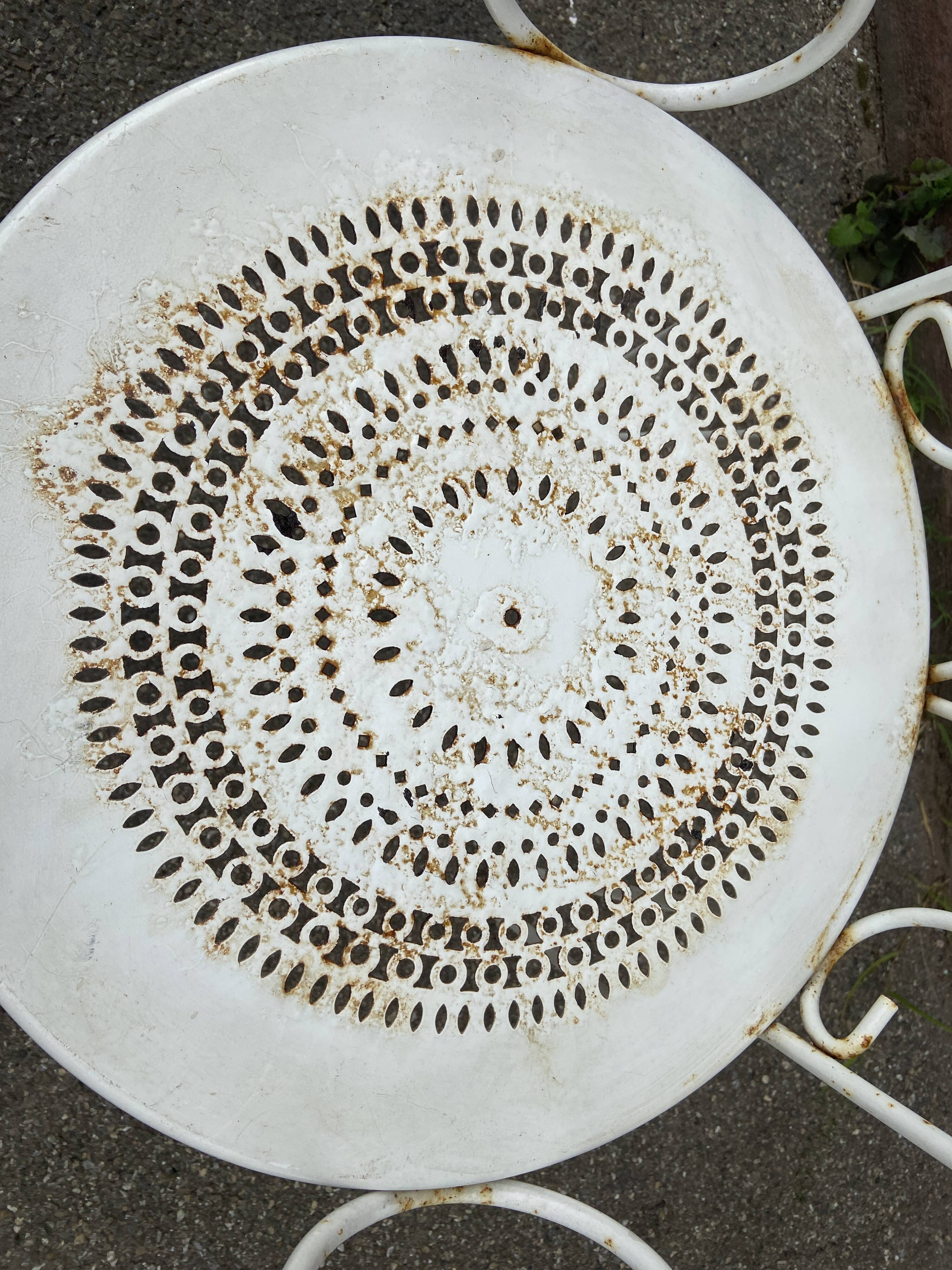 Pair of armchairs vintage wrought iron garden chairs