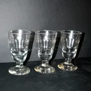Set of 3 thick blown glass absinthe glasses - Vintage Mazagran