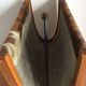 Review door from the 50s and 60s in wood and cowhide