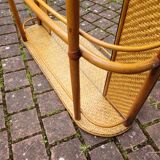 Rattan shelf with mirror