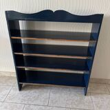 Vintage midnight blue bookcase shelf