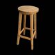 Antique solid wood bar stool – 6.612 kg – 1970s