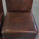 Set of 6 cognac-colored cowhide Art Deco design dining room chairs