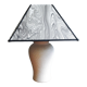 Vintage granite foot lamp and pyramid lampshade in marbled paper