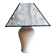 Vintage granite foot lamp and pyramid lampshade in marbled paper