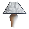 Vintage granite foot lamp and pyramid lampshade in marbled paper