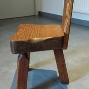 Tripod chair for children, Scandinavian chalet brutalist design.