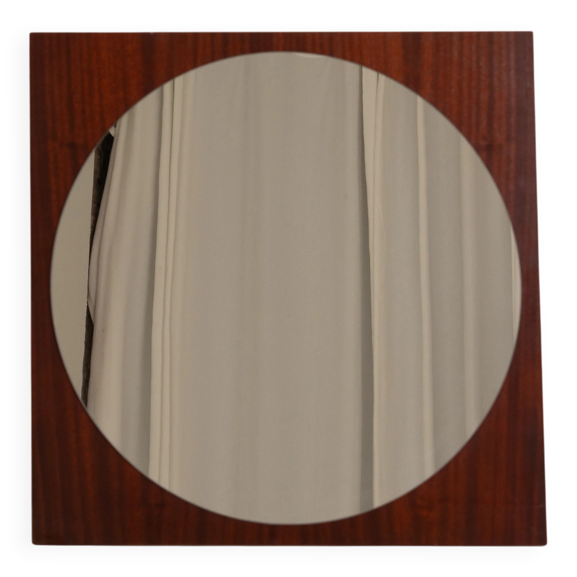 Rosewood Veneer Geometric Mirror