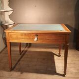 Yellow wooden writing table