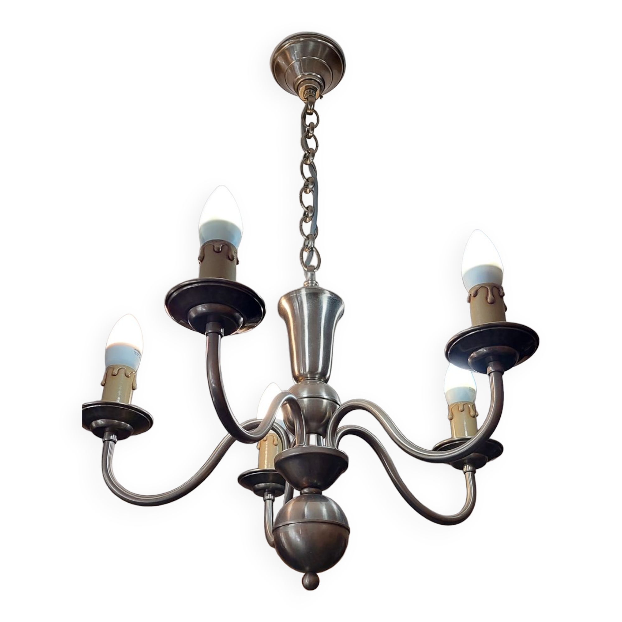 Old pewter chandelier