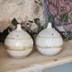 Salt and pepper shaker set in stoneware.