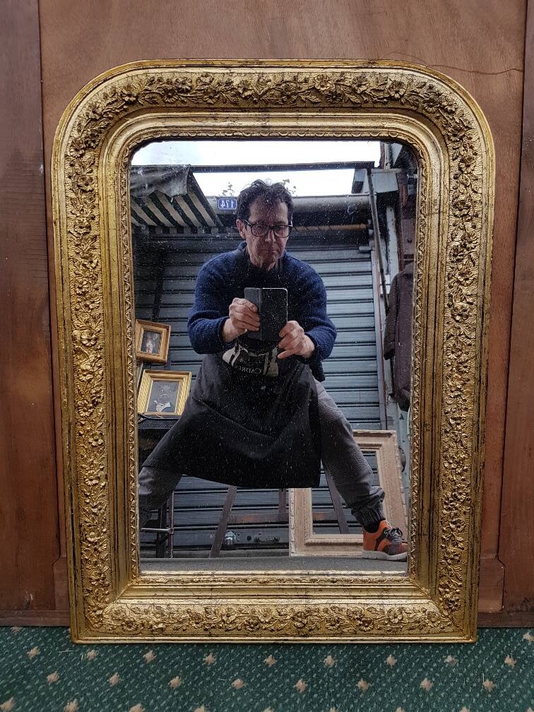 small gilded mirror in Louis-Philippe style circa 1880