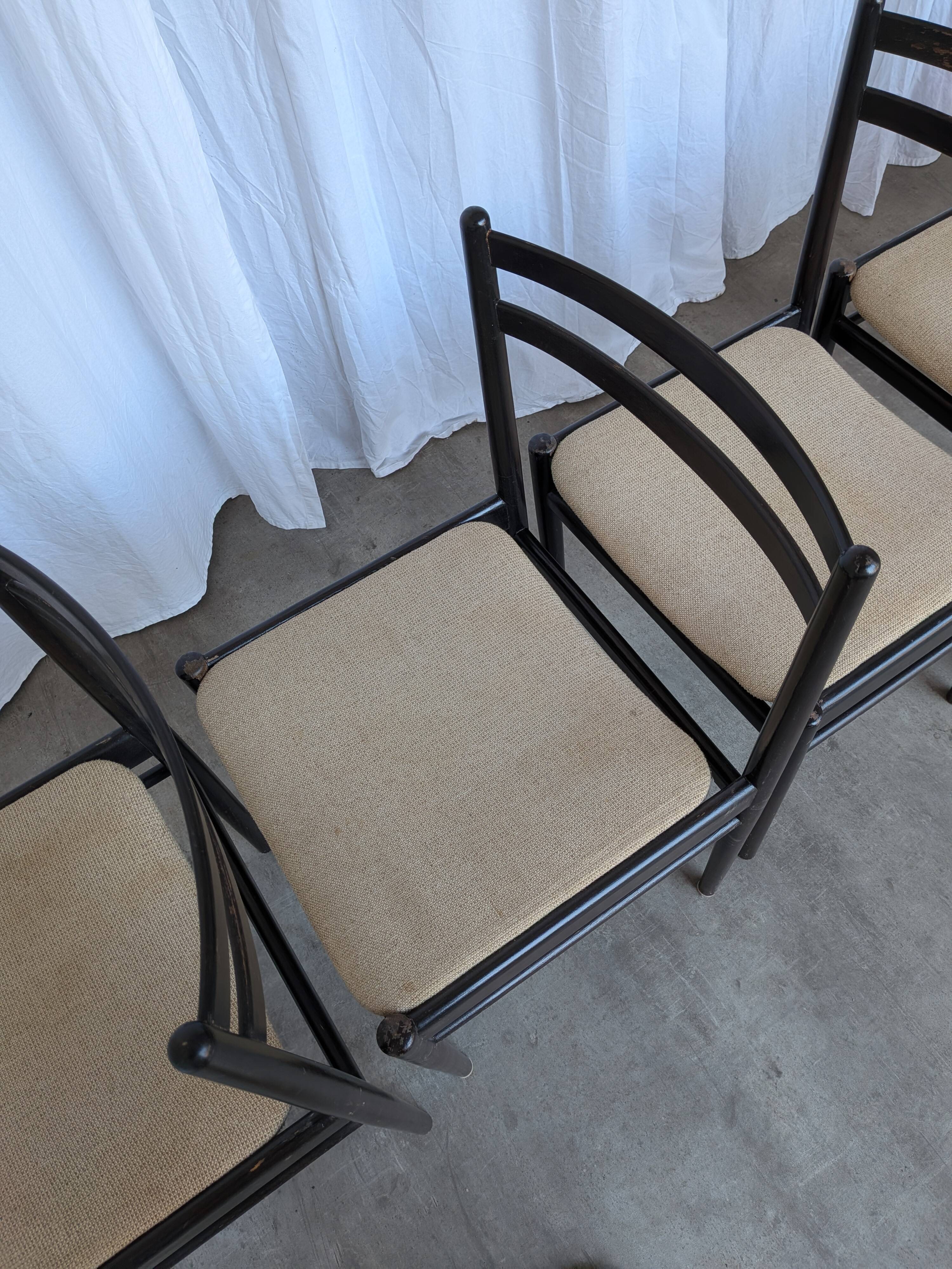 Ensemble de 6 chaises de salle à manger en bois de hêtre vintage / Style scandinave des années 50