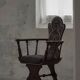 Scandinavian armchair in solid oak with cushion, folk art, early 19th century.