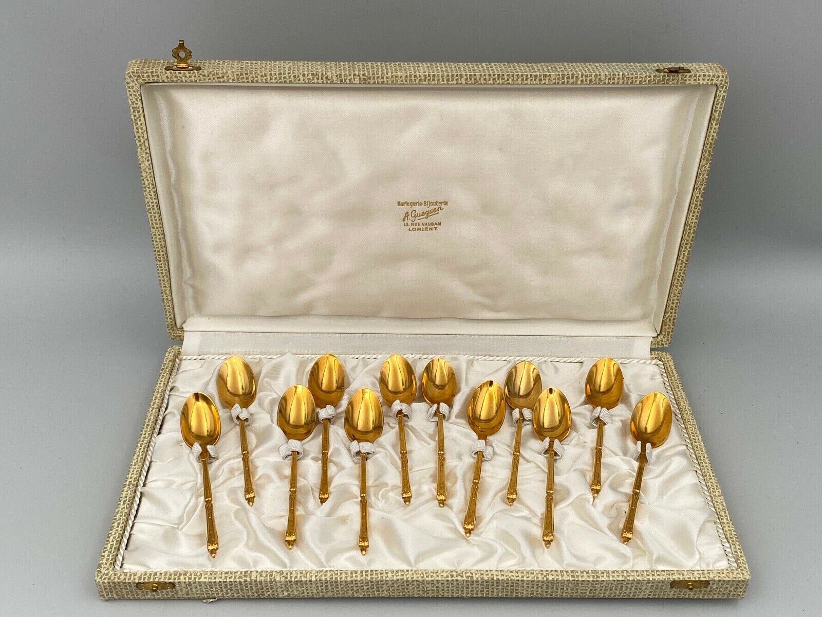 Box set 12 spoonfuls francois frionnet paris metal dore