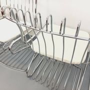 Set of 4 vintage Italian chairs by Gastone Rinaldi in chrome metal.