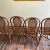 Set of 4 bamboo chairs