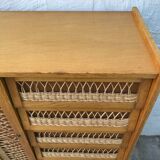 Rattan chest of drawers