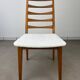 4 Scandinavian chairs, teak with boucle seats.