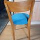 Vintage chair from the 60s — Warm wood & blue velvet seat