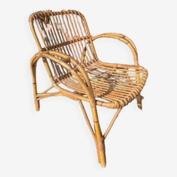 Fauteuil en rotin vers 1960