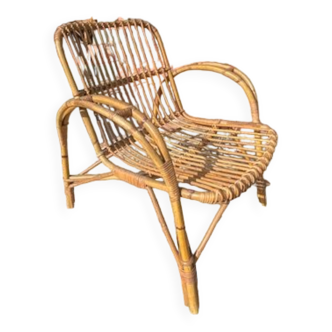 Fauteuil en rotin vers 1960