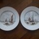 2 vintage signed plates with a sea decor