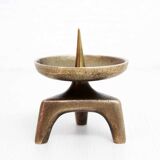 Brutalist bronze candle holder