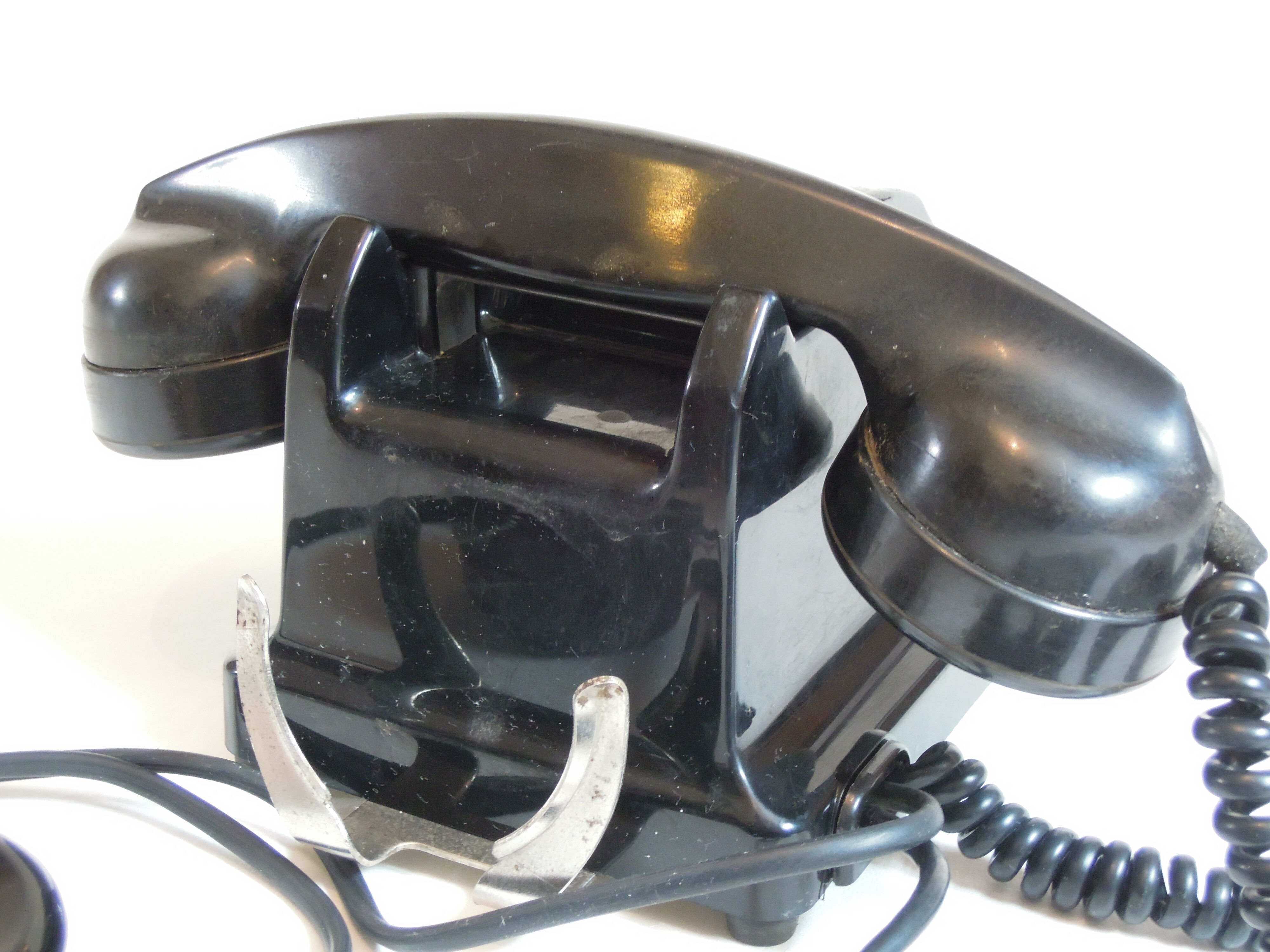 Ancient black bakelite  telephone