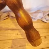 Turned wood tripod stool