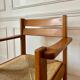 Armchair in elm and straw Maison Regain