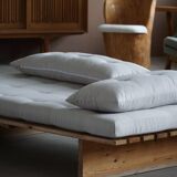 Modern Danish daybed, reupholstered, made of pine, by Nyt i Bo, 1970s.