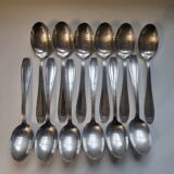12 manufrance white metal table spoons