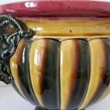 Medici basin in glazed earthenware with satyr masks