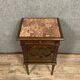 Louis XVI Parisienne bedside table in mahogany and golden copper rushes around 1850