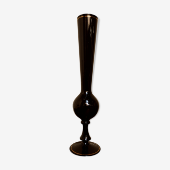 Vase soliflore en opaline noire