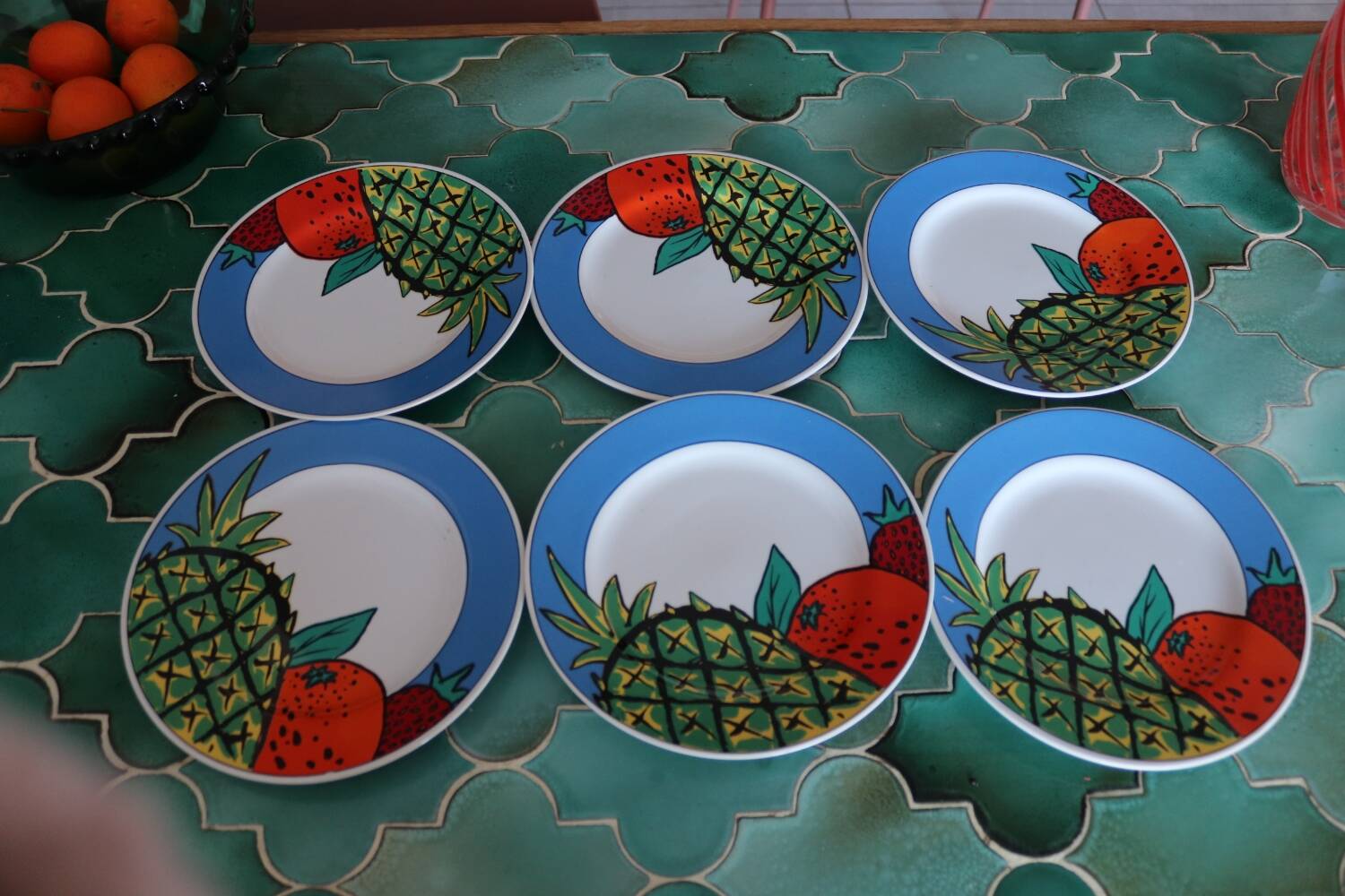 6 pop 90's porcelain dessert plates