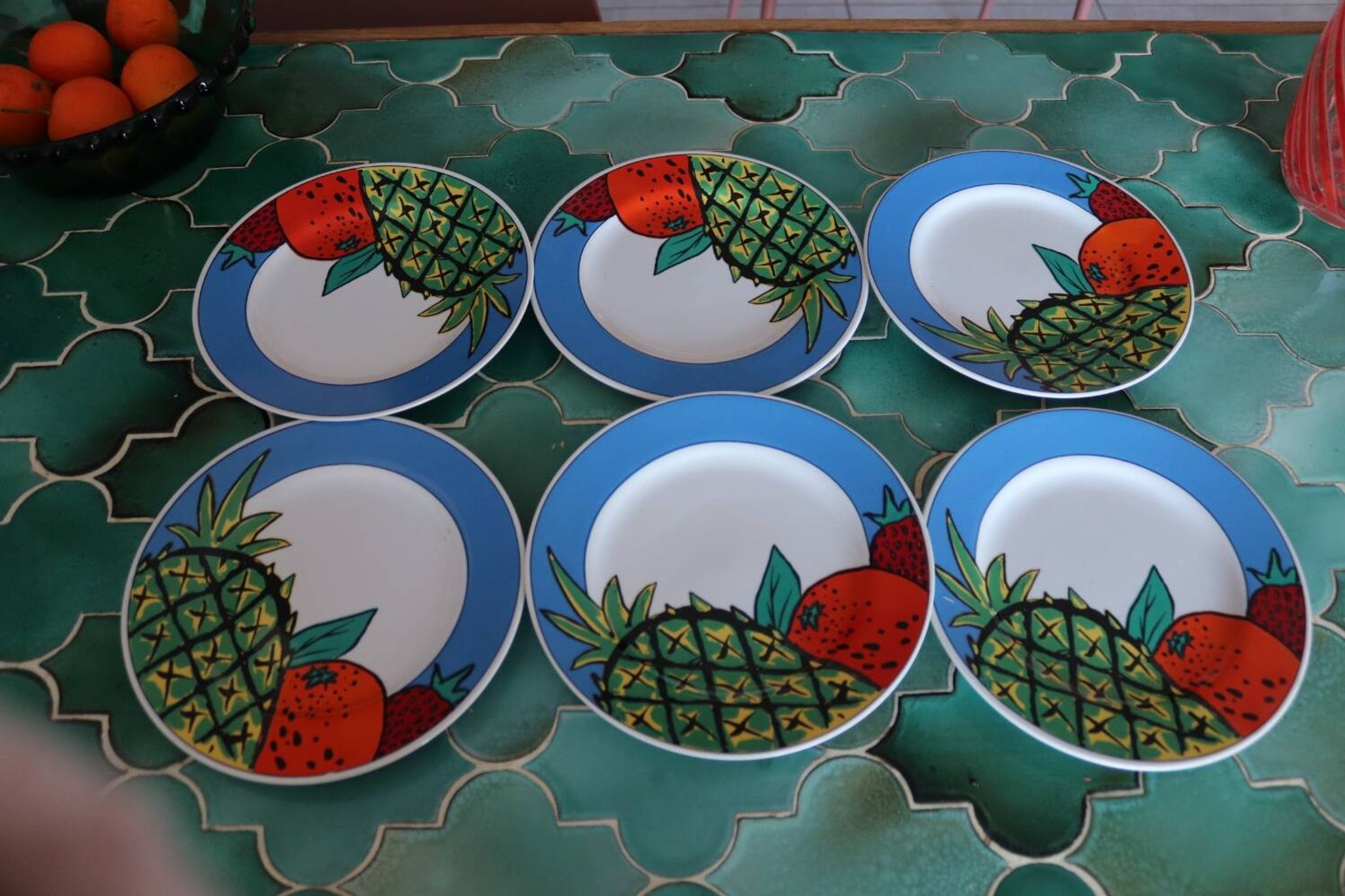 6 assiettes à dessert pop 90's porcelaine