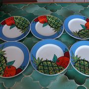 6 assiettes à dessert pop 90's porcelaine