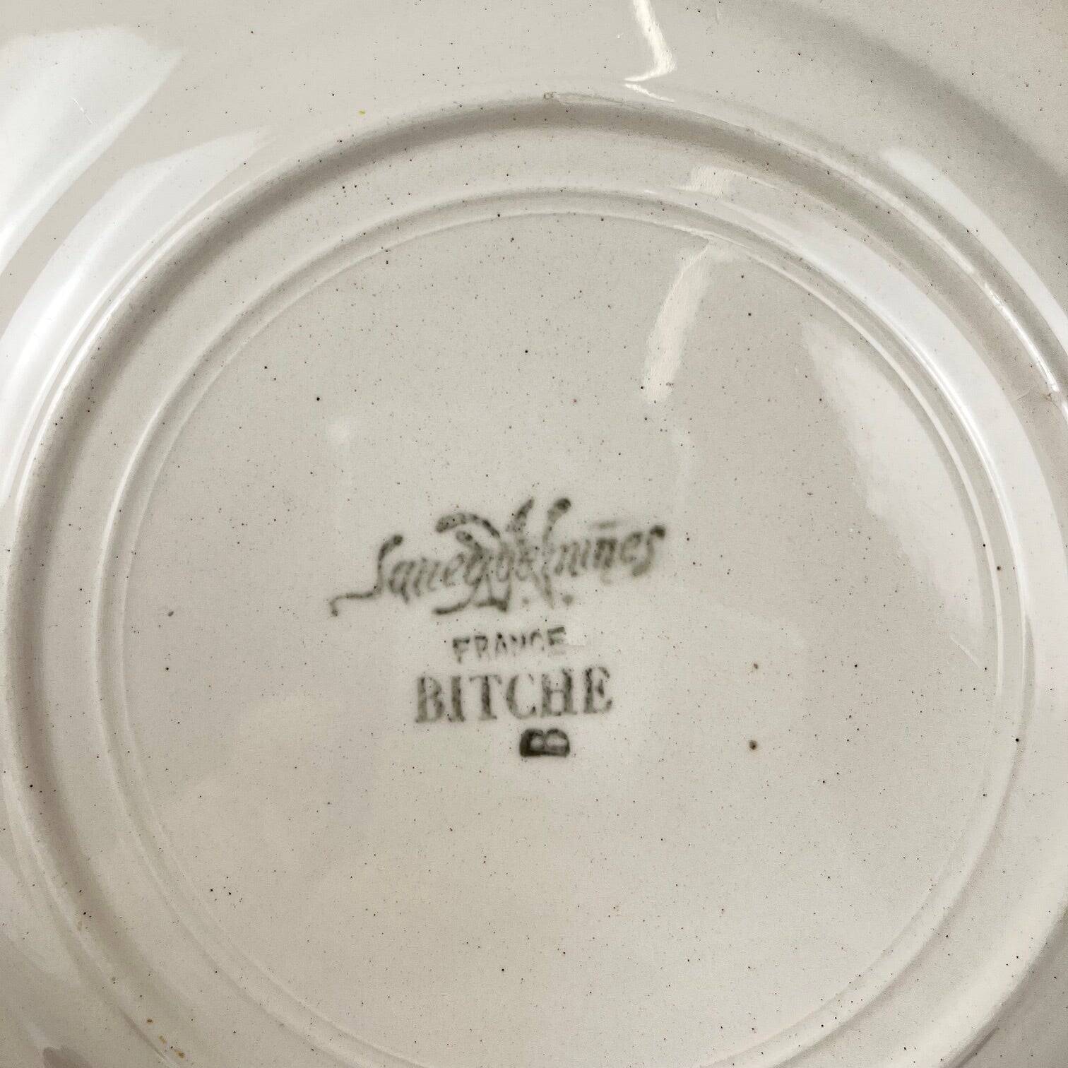 6 dessert plates Sarreguemines "Bitche", late 19th - early 20th century