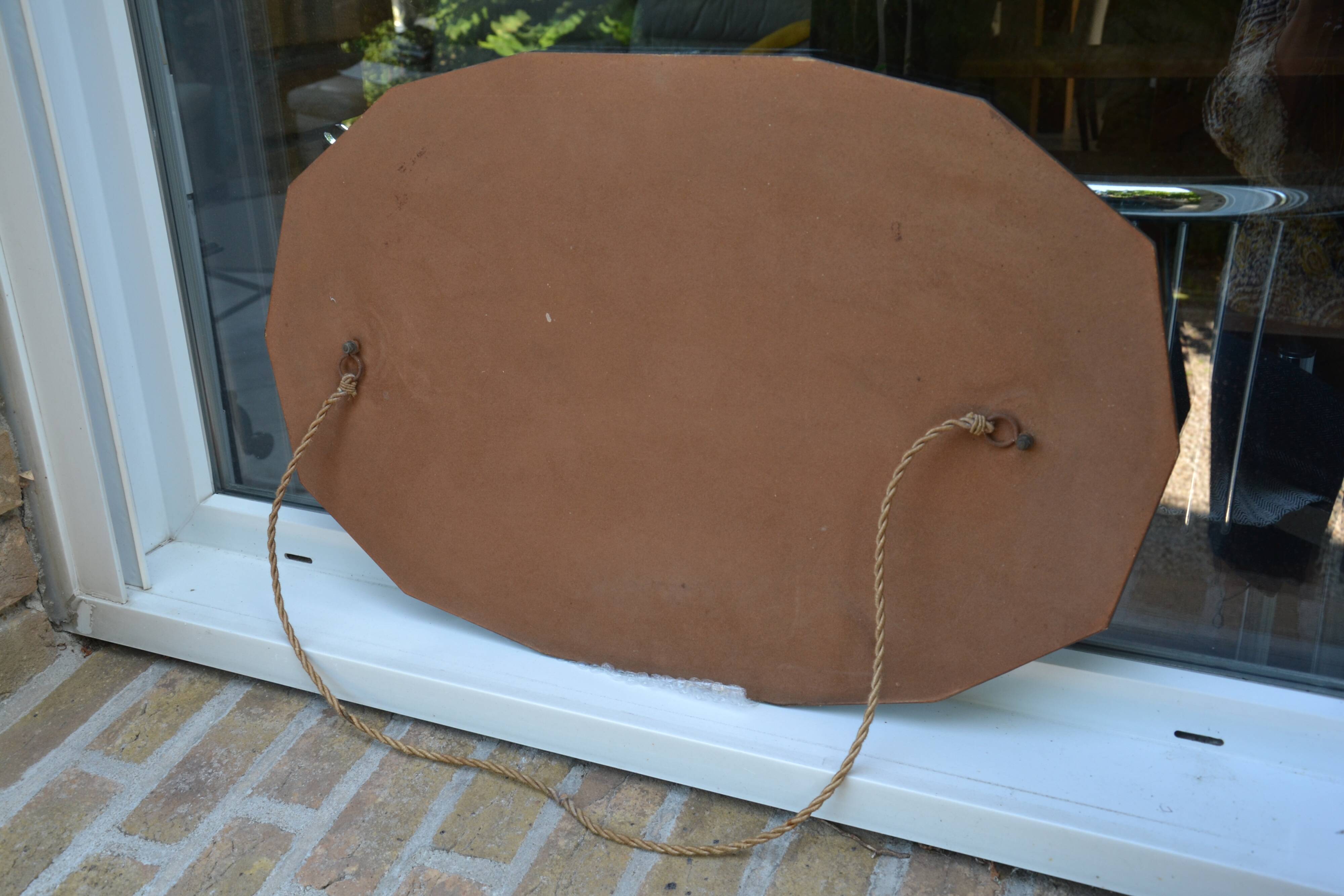 Art Deco beveled chiseled mirror