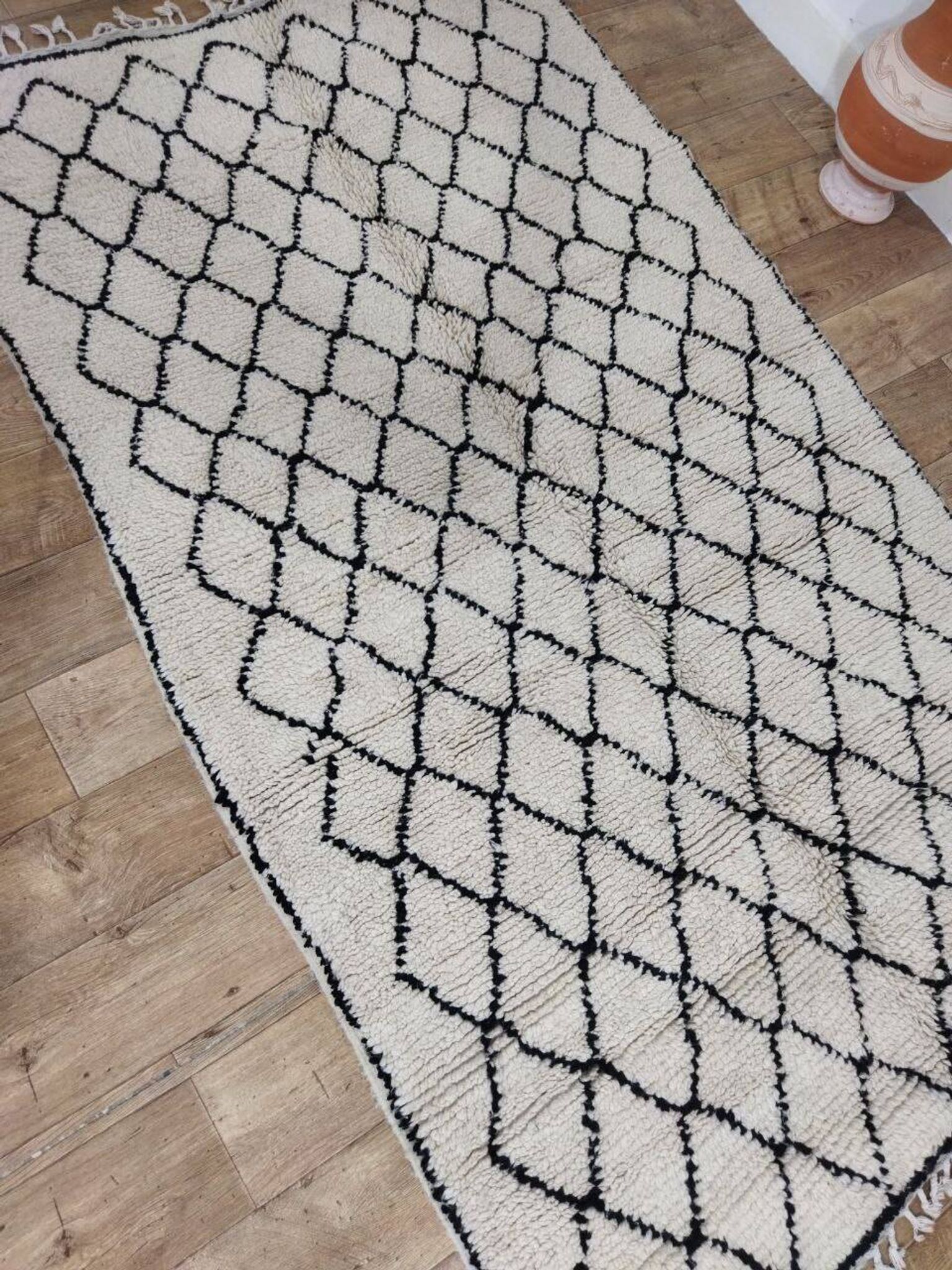 Handmade wool Berber rug 220 X 130 CM