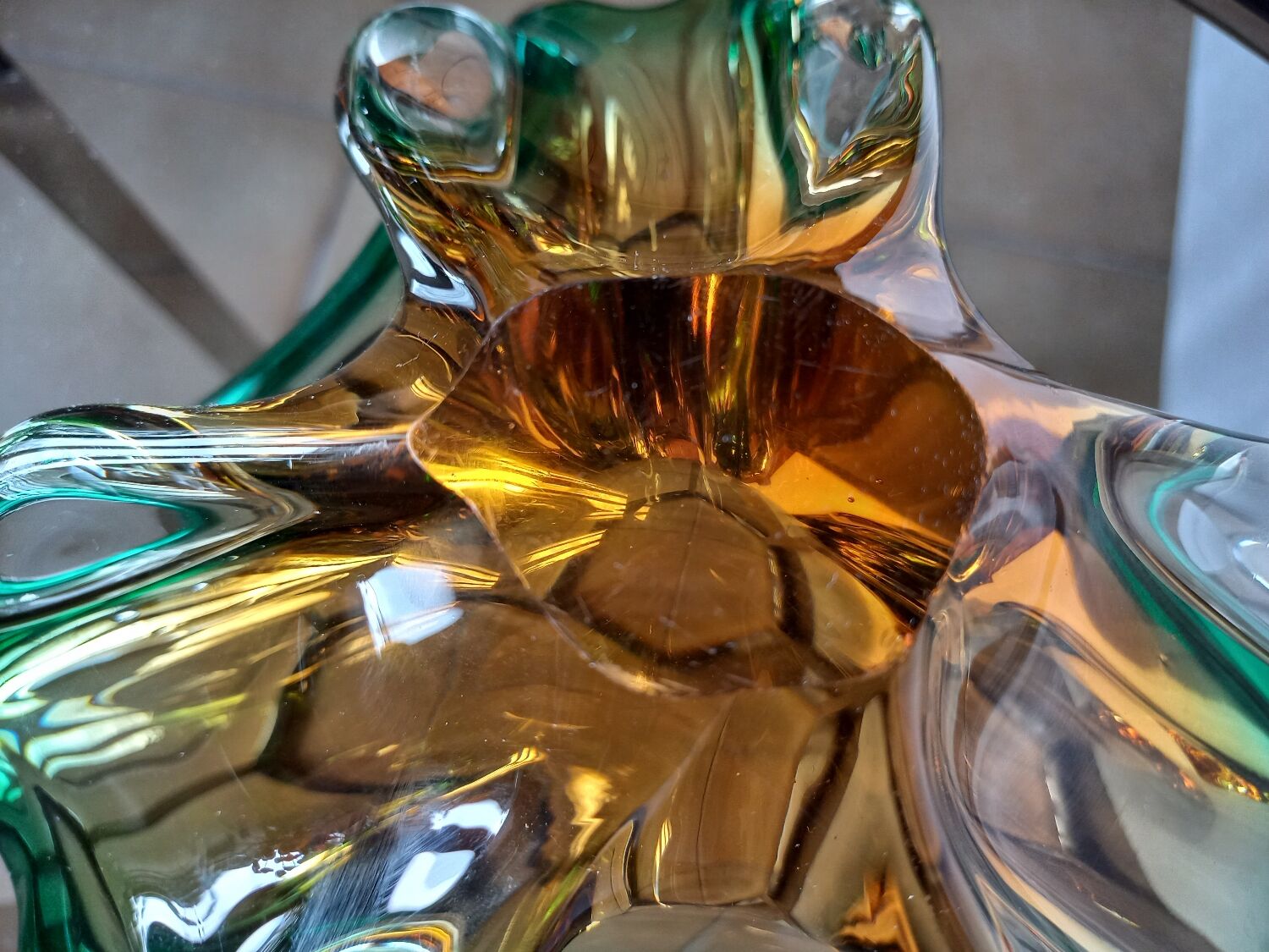 Centerpiece cutter, glass design Murano Sommerso