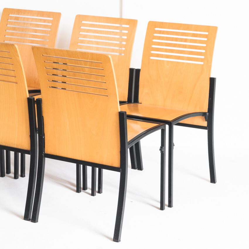 Set of 7 vintage Robert chairs by Thomas Albrecht for Atoll, Germany 1980