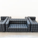 Kubus Sofas, Two Places by Josef Hoffmann for Wittmann, 1980s, Set of 4