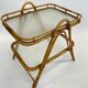 Vintage rattan table side table bamboo rattan 60's