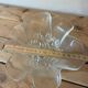 Footed bowl / Vintage frosted moulded glass compote – Corolla shape