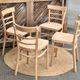 Set of 4 vintage bistro chairs in raw wood